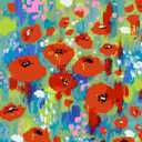 ShineSnow Abstract Colorful Flowers Poppies in Grass Paint by Numbers Painting Kits On Canvas 16x20 inch Colorful Paintworks with Paintbrushes for Adults Beginner DIY Crafts for Women Gift (Red)