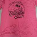 Women Summer Beach Tops Trees Print V Neck Short Sleeve Coconut Tree T Shirt Funny Graphic Tees, Size:XL