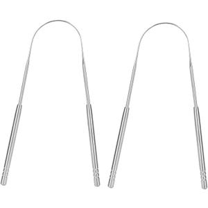 2Pcs Stainless Steel Tongue Scrapers,U Shaped Tung Scraper Tounge Scrapper Bad Breath Removal Oral Health Protection Tongue Cleaner