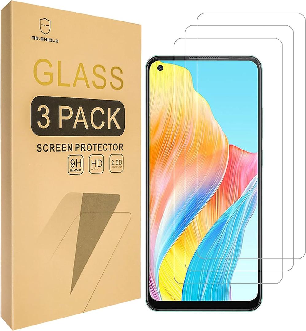 Mr.Shield Screen Protector compatible with Oppo A78 4G [Tempered Glass] [3-PACK] [Japan Glass with 9H Hardness]