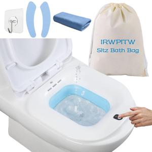 IRWPITW Sitz Bath, Electric Sitz Bath for Toilet Seat Hemorrhoids Postpartum Care Bowl, Sitz Baths Salts Tub for Women Men, Sits Bath Soak Pan, Butt Bath Basin, Portable, Water Spray Style, Blue