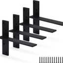 Floating Shelf Bracket 3/8" Thick Heavy Duty Shelf Brackets 4 Pack Free Hanging Countertop Support Bracket 8" Lx2.5 W Floating Wall Brackets for Cabinets, Granite, Dishwasher, Bench Seats Vanities