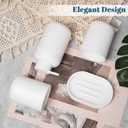 Bathroom Accessory Set 4 Pcs Bath Accessory Sets Complete Soap Dispenser 12 oz Tumbler Soap Dish for Modern Bathroom Decor(White)