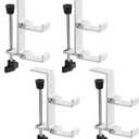 4Pcs Fireplace Stocking and Garland Hanger, 2 in 1 Mantel Hanger for Garland, Fireplace Stocking Holders for Mantle Garland Hooks for Xmas Holiday Home Party Decoration (4 White)