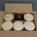 18 OZ Thick Candle Jars for Making Candles 6 Pcs, Empty Jars with Wood Lids for Candle Making, Sample Container,Clear Brown