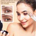 Eyebrow & Facial Hair Removal for Women: 2 in 1 Rechargeable Eyebrow Trimmer & Face Shaver, Painless Electric Facial Eye brow Razors Epilator with Built-in LED Light -Perfect for Face, Lips & Body
