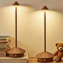 2 Pack Cordless LED Table Lamp, Rechargeable 5200mAH Battery Operated Lamp for Decor, 3 Color Stepless Dimming Desk Lamps, for Restaurant, Bedroom, Outdoor Camping, Coffee Shop, Night Light