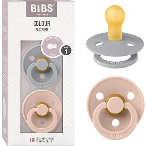 Bibs Pacifiers Color Collection, Set of 2 BPA-Free Latex Pacifiers, Round Nipple Baby Pacifier (18+ Month (Pack of 2))
