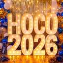 Lemosae HOCO 2026 Marquee Letter Decorations | 2.62 ft, Homecoming Theme & Years, Light up Party Sign, Balloon Frame with Bracket, Middle School, High School, College