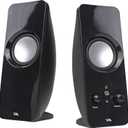 Cyber Acoustics CA-2050 2.0 Speaker System, 3.5mm Stereo Multimedia Desktop Computer Speaker, Separate headphone output, volume control, power on and off (CA-2050)