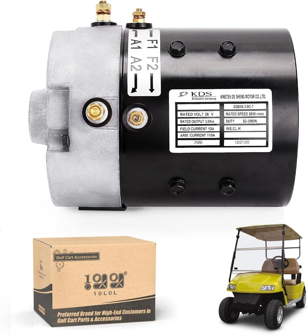 10L0L Golf Cart 36 Volt Electric Motor for EZGO TXT PDS 2000-Up,OEM# 73124-G01,73124-G08,73445-G02, Separately-Excited Motor 19 Teeth ZQS36-3.0C-T DC SepEx