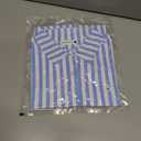 Wrinkle Free Womens Striped Button Down Shirts for Women Long Sleeve Stretch Business Office Formal Work Blouses Tops (M)