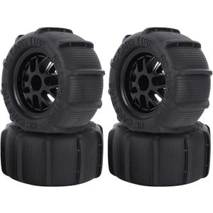 RC Truck Desert Tires, 4 Pcs Rubber Plastic RC Car Beach Wheels, 1/14 1/16 1/18 Good Grip Strong Cushioning, High Wear
