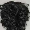 Anemone Curly Wavy Human Toppers Clip In Toupee With Side Bangs Fringe For Women Wiglets Hairpieces For Mild Hair Loss Volume Cover Gray Hair (1B)