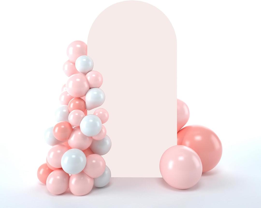 bricia Wedding Arch Backdrop Stand Cover, 6FT Double Sided Stretchy Arch Cover Fitted Wedding Birthday Party Banquet Decoration (Blush Pink 72''Lx31.2''W)