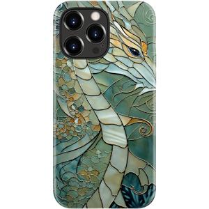 for iPhone 13 Pro Max Case - Wireless Charging Compatible - Dual-Layer Hard Shell + Silicone Cover - Shockproof Protective Phone Case with Stylish Designs for Women - an Abstract Dragon
