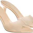 Women's Clear Pointed Open Toe Stiletto Heel Slide Sandals Fashion Sexy Slip On Transparent Strap High Heels Mules Summer Backless Party Wedding Prom Dress Shoes SIZE 8