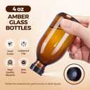 12 Pack 4 oz Vanilla Extract Bottles, Amber Boston Glass Bottle with Cap Empty Brown Glass Bottles for Homemade Vanilla Extract, Essential Oils, Juice, Potion, Syrup, Liquids, Christmas Gift