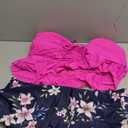 Daci Women Plus Size Two Piece Swimsuits  High Waisted Bikini Set Ruffle Tummy Control Bathing Suits with Bottom Pink Flower 22 Plus