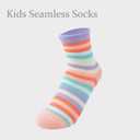 Girls Seamless Socks Rainbow Stripes Cotton Socks Kids Casual Athletic Socks For School