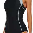 beautyin Women's One Piece Athletic Racerback Swimsuit Slimming Bathing Suit, XL