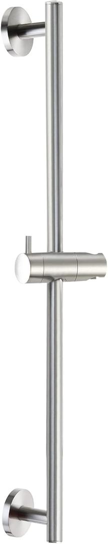 SKOWLL Bathroom Shower Head Slide Bar Wall Mount 26 Inch Shower Slide Bar No Drill, Brushed Nickel Sliding Shower Bar with Adjustable Handheld Shower Head Holder