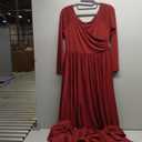 Saslax Maternity Off Shoulders Half Circle Gown for Baby Shower Photo Props Dress (Medium, 1#-burgundy 162)