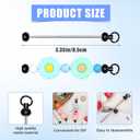 50pcs Blank Beadable Keychain Bars, Metal DIY Focal Bead Keychain Easy to Detachable Beaded Key Chain Making Accessories for Craft Item Project Pendant Kit Supplies (Black)