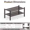 Haddockway Large 3 Tier Bamboo Shoe Rack Storage Organizer, Multifunctional Free Standing Stackable Shoe Shelf with Grid Panel for Closet,Hallway,Entryway,Small Space 27"x12"x21"