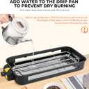 Pukomc Electric Indoor Grill,2 in 1 Indoor Grills for Kitchen with Grill Net & Non-Stick Cooking Removable Plate, Temperature Control, Dishwasher Safe, 1800W Large Smokeless Griddle Black