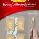 Command Small Metallic Hooks Brass Color, 4 Hooks and 5 Strips, Damage-Free Wall Hook with Adhesive Strips, No Tools Great for Hanging Home Decor, Holds up to 0.5 lb