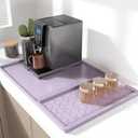 Rnivvi Silicone Coffee Mat, 16" x 24" Waterproof Raised Edge Coffee Bar Mats for Espresso Machine Station Accessories, Heat Resistant Detachable Dish Drying Pad for Kitchen Counter, Dish Rack, Purple