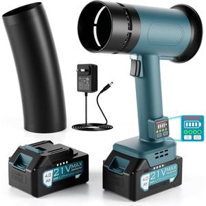 Oley Turbo Dryer Blower for Car, 670CFM, 4Lb Thrust Car Dryer Air Blower with 2 Extended Tube & LED, 4.0Ah Battery and Charger, Super Electric Leaf Blower for Car/Lawn/Garage/Patio/Yard/Snow Removal