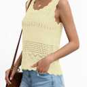 PRETTYGARDEN Womens Crochet Tank Tops 2026 Summer Spring Sleeveless Tops Cute Sweater Vest Trendy Boho Beach Vacation Clothes (Beige, S)