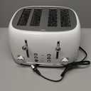 Roter Mond 4 Slice Toaster Retro Stainless Steel with Bagel Defrost Cancel Function, 6 Browning Settings, Extre Wide Slot and Removable Crumb Tray, White, ST033