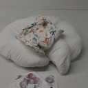 Nursing Pillow, More Support for Mom and Baby, Removable Cotton Cover and Colorful Animal Patterns, Machine Washable, Plus Size Baby Pillow, White