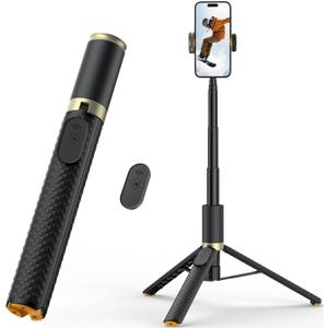 62" Phone Tripod Stand, Portable Lightweight Travel Tripod for Selfies Video Recording Vlog, Extendable iPhone Stand Compatible with iPhone Android