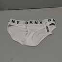 DKNY Women's Cozy Boyfriend Collection Low Rise Bikini (White/Black), Size S