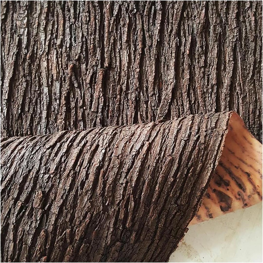 Simulated Bark 7.87in x 39.37in (2.15 Sq.Ft) Artificial Tree Bark for Pillars Pipes, Fake Bark Sheet for Tree Decoration DIY Miniature Landscape