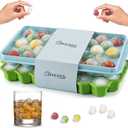 2 x 2 Pack Ice Cube Trays Set for Freezer(Sphere & Honeycomb Ice Molds) | Round Ice Cube Mold with Lid & Hexagonal Silicone Ice Cube Tray, BPA-Free Easy Release for Whiskey/Cocktails/Coffee/Drinks