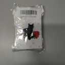 7 x DongNaiWin Glittery Cat Keychain with What? Text, Gold and Black