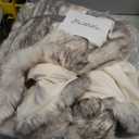 HOMFINE Luxurious Faux Fur Throw, 85"x85", White