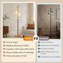 G-SAFAVA 70" Dimmable Floor Lamp Wood Floor Lamps for Living Room Bedroom Mid Century Modern Floor Lamp Gold Standing Lamp Tall Lamps for Office Nursery Reading Elegant Stand Up Lamp, 3 Bulbs Included
