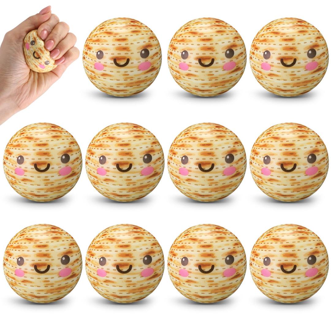 Thenshop 30 Pcs Passover Matzah Stress Ball Slow Rising Stress Ball Stretchy Fidget Toys for Anxiety Relief for Seder Decor Jewish Passover Party Favors Jewish Seder Meal Decorations