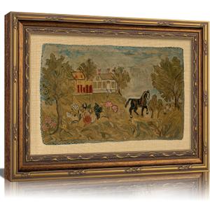 Vintage Carved Gold Frame Mallard Canvas Wall Art,Tranquil Lakeside Nature Wildlife Painting Picture Wall Decor Country Plant Farmhouse Style Poster Print Artwork for Living Room Home Decoration