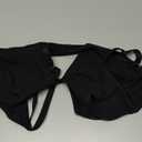 Women's Plus Size Criss Cross Front Closure Bra Cut Out Ribbed Knit Wireless Bralettes (XX-Large Plus, Black)