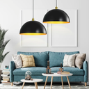 Black-Farmhouse Pendant-Light Hanging-Lamp Fixtures - 20 inch Kitchen Island Pendant Lights Industrial Dome Ceiling Lighting Dining Room Large Vintage Light for Indoor Black (20 inch (2PCS))