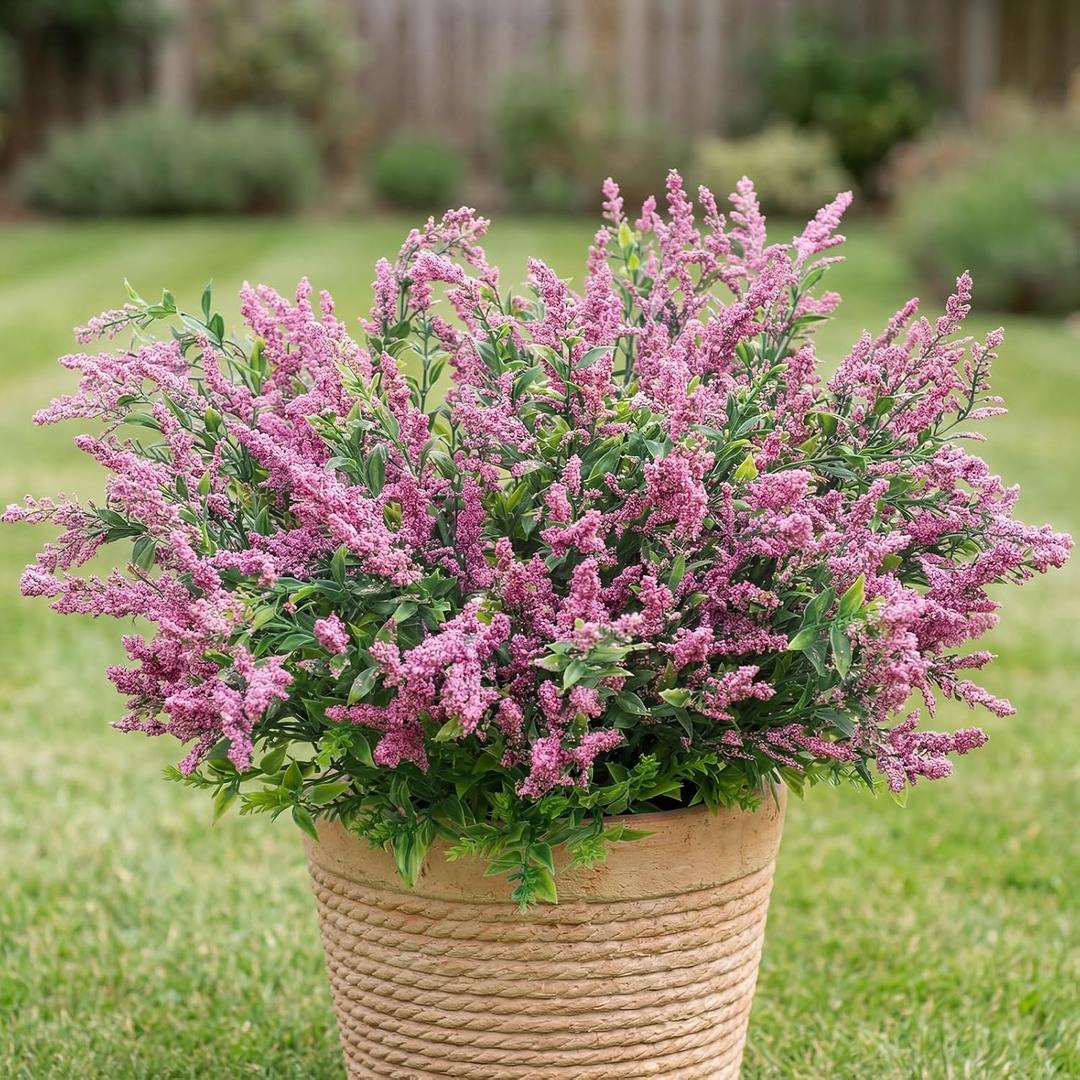 Zeyune 12 Pcs Faux Dusty Plum Berry Stem for Outdoor Artificial Purple Sedum Berry Pick 14 Inch Fake Realistic Flower Branches Decor for DIY Farmhouse Garden Patio Yard Wedding Home Arrangement