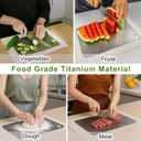 100% Pure Titanium Cutting Board Double-Sided Metal titanium Cutting Boards for Kitchen, Food-Grade Certified, Dishwasher Safe  Small Titanium Cutting Board 11.4"x7.9"  Gift-Ready