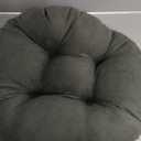 Blazing Needles Solid Microsuede Tufted Round Footstool Cushion, 18", Hunter Green